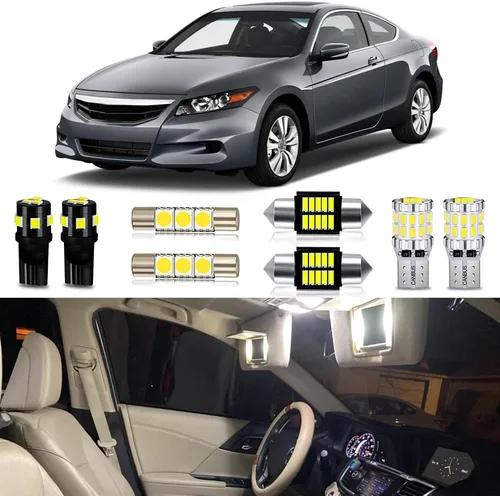 Paquete de bombillas LED blancas compatibles con Honda Accord 2003 2004 2005 2006 2007 2008 2009 2010 2011 2012 Luz interior de mapa + luz de