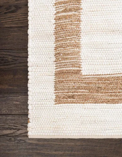 Miniatura 9 de Unique Loom Chindi - Alfombra rectangular de yute (2 x 3 pies 1 pulgada, rectangular, blanco y natural/natural)