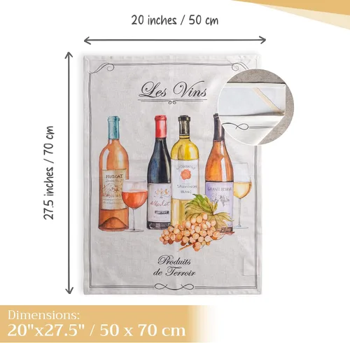 Miniatura 4 de Maison d' Hermine - Juego de 3 paños de cocina 100% de algodón, de secado rápido, para restaurante, comedor, cocina, fiestas y té, modelo Terroir