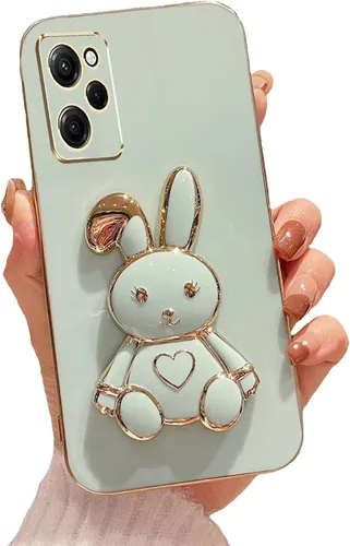 Miniatura 56 de Estuche con soporte de conejo de corazón para Xiaomi Redmi Note 10S, galvanizado suave TPU protector delgado a prueba de golpes con lindo conejito