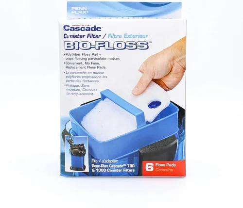 Miniatura 5 de Penn-Plax Cascade Bio-Floss - Almohadillas de hilo dental de fibra de polietileno de repuesto para filtros de acuario Cascade 500, paquete de 6
