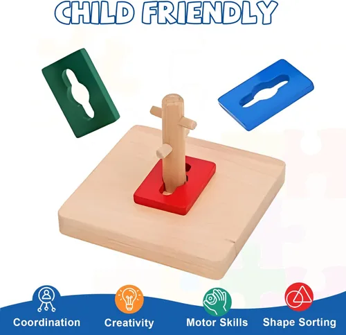 Miniatura 2 de Adena Montessori Juego de espigas Twist & Sort Equipo preescolar Desarrollo temprano Juguete para bebés Montessori Desarrollo de habilidades motoras