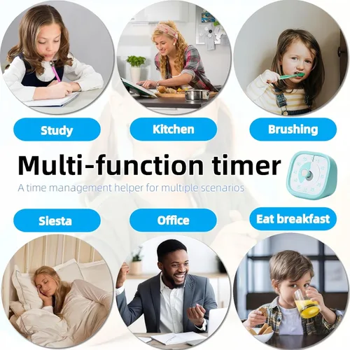 Miniatura 9 de Temporizador visual para niños, temporizador de tiempo, temporizador de 60 minutos para niños para aula, oficina en casa, temporizador de cuenta