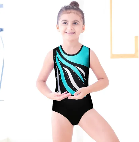 Miniatura 2 de BAOHULU Leotardos de gimnasia para niñas con bordado de purpurina