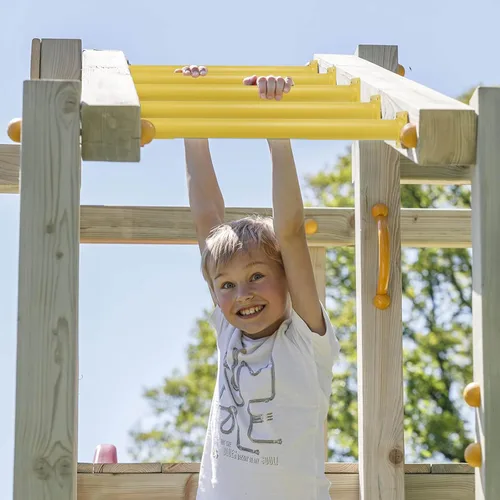 Miniatura 5 de Juego de 6 barras de mono para patio trasero, peldaños de escalera de acero para exteriores, asas de escalada de seguridad, 16.5 pulgadas