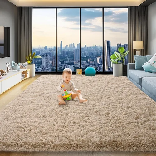 Miniatura 27 de qulint Alfombras de área de 5 x 7 pies para sala de estar, alfombra suave y esponjosa para dormitorio, alfombra de habitación de niños grandes, Gris