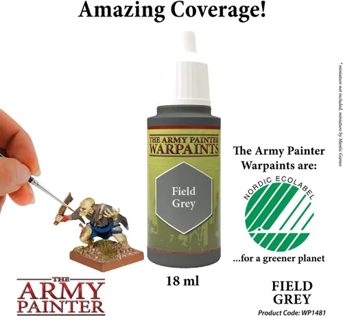 Miniatura 2 de The Army Painter Field Grey Warpaint - Pintura acrílica a base de agua muy pigmentada para juegos de rol de mesa, juegos de mesa y juegos de guerra