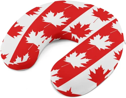 Miniatura 6 de Almohada de cuello de hoja de arce canadiense, almohada lavable suave en forma de U para viajes de oficina en casa