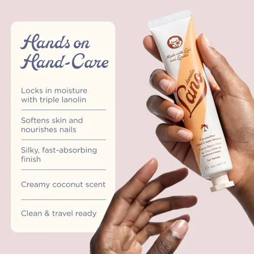 Miniatura 2 de Crema de manos Lanolips - Loción de lanolina con aceite de coco, manteca de karité y vitamina E - Crema para cutículas y manos para manos secas