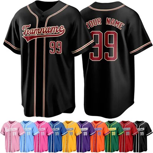 Miniatura 41 de Custom Baseball Jersey Personalized Short Sleeve Team Sport Uniform Baseball Shirt for Men Women Youth Boy