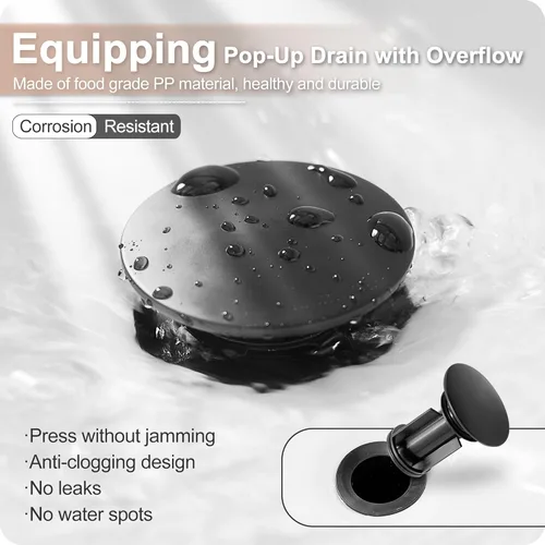 Miniatura 5 de Grifo de baño en cascada negro de amplio alcance, grifos de baño de latón para lavabo de 3 orificios, grifo de baño de 4-16 pulgadas, grifo de Negro