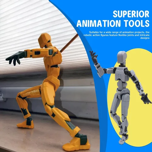 Miniatura 6 de MerryXD T13 - Figura de acción 3D, figura de acción de Nova Titan Lucky 13, figura de acción impresa en 3D, juguete móvil multiarticulado, plateado