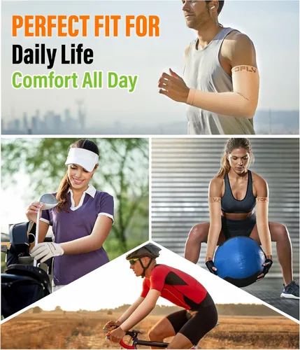 Miniatura 6 de TOFLY Coderas de compresión para hombres y mujeres (1 par), 20-30 mmHg, soporte de compresión graduado para codo de tenis, tendinitis, linfedema