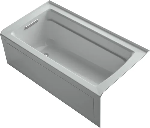 Miniatura 3 de KOHLER 1123-LAW-0 Archer - Bañera de alcoba de 60 x 32 pulgadas con superficie calentada, delantal integral, brida de azulejos y drenaje a la Blanco