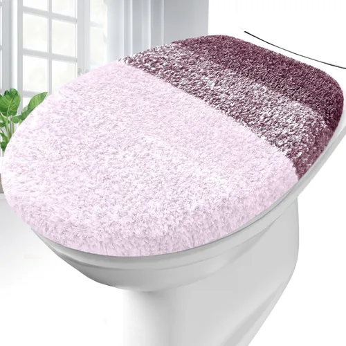 Miniatura 21 de OLANLY Funda de Asiento de Inodoro de Microfibra Suave para Baño, Fundas Lavables a Máquina, 17.5x15 Pulgadas, con Soporte de Goma que se Mantiene