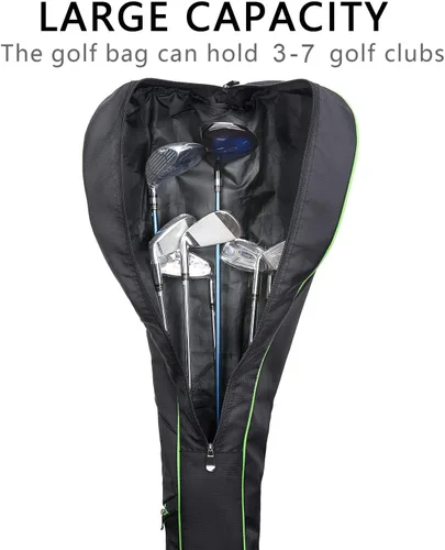 Miniatura 4 de Estuche de viaje para palos de golf, bolsa plegable con base dura, para práctica de campo de práctica, ligera, bolsa de transporte para 7 clubes