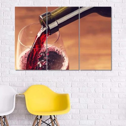 Miniatura 71 de Obra de arte para paredes del hogar, 3 paneles de letras de vino tinto, pinturas de corcho, impresiones HD, arte de pared de corcho de vino sobre