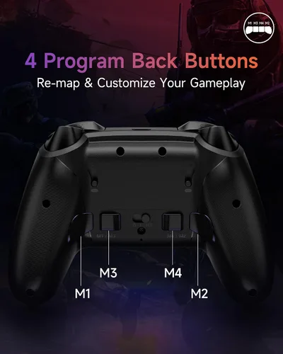 Miniatura 8 de EasySMX X20 Wireless Gaming Controller with RGB Backlit, 2-Stage Hall Effect Sticks, 1000Hz Polling Rate, 6-Axis Gyro on Multi-Platform, Mech