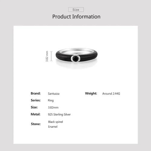 Miniatura 5 de Santuzza Anillo apilable esmaltado de plata de ley 925 con circonita cúbica, arco iris, eternidad, anillos apilables para mujer