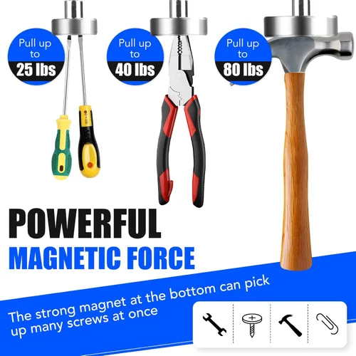 Miniatura 4 de 3 herramientas magnéticas telescópicas de recogida extensibles hasta 31 pulgadas, 30 lb 40 lb 80 lb, varilla magnética telescópica con imán extra
