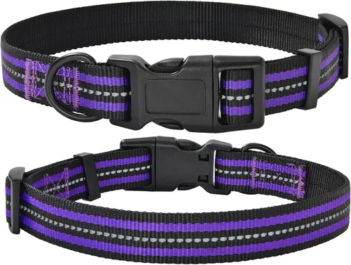 Miniatura 9 de Mile High Life Collar para perro Collares reflectantes de nailon para perros Collares ligeros para cachorros Collares rosados para perros 3