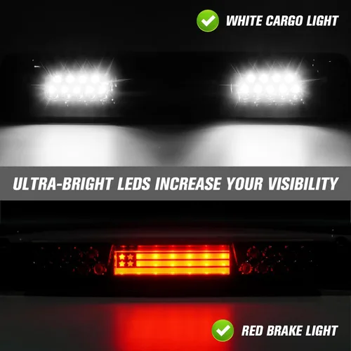 Miniatura 2 de Tercera luz de freno LED para Dodge Ram 1500 2002-2008, para Dodge Ram 2500 3500 2003-2009, lámpara de carga trasera, luz de freno de montaje alto