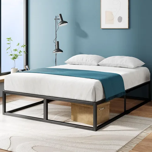 Miniatura 25 de Zinus Joseph - Marco de cama de plataforma de 10 pulgadas, soporte de listones de madera, no necesita somier, embalaje ecológico WonderBox(TM)
