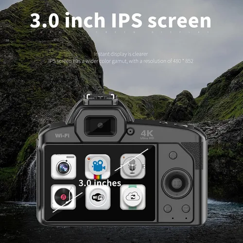Miniatura 2 de HURRISE Cámaras para Fotografía 4K vlogging Cámara Digital 64MP cámaras fotograficas Principiantes DSLR Viajes Principiante Barato aa Batería zs200d