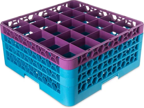Miniatura 77 de Carlisle FoodService Products RG9-214 OptiClean Estante de vidrio con 9 compartimentos con 2 extensores, 7.12 pulgadas, polipropileno, azul