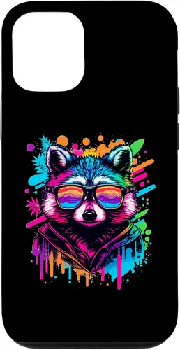 Miniatura 28 de Rainbow Raccoon Sunglasses Vaporwave Synthwave Retrowave Case for iPhone 17 Pro