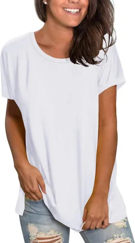 Miniatura 2 de Saloogoe Camisetas de verano de manga corta para mujer, holgadas, casuales, para entrenamiento, yoga, túnicas