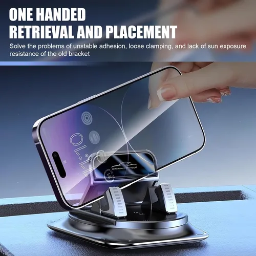 Miniatura 7 de Soporte para teléfono móvil para tablero de instrumentos, rotación de 360 grados, soporte de navegación antideslizante, bloqueo automático