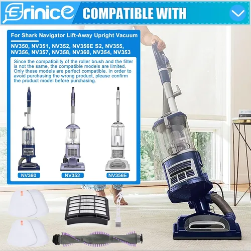 Miniatura 2 de Kit de rodillo de cepillo de filtro para Shark Navigator Lift Away Vacuum NV350 NV351 NV352 NV355 NV356 NV356E NV357 NV358 NV360 UV440 piezas