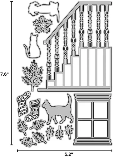 Escaleras de ventana para perros y gatos, troqueles de metal, para ventanas, escaleras, para perros, gatos, troqueles cortados, tarjetas de álbumes