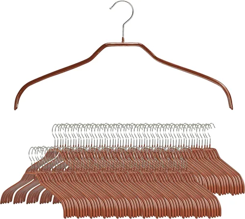Miniatura 15 de MAWA - Perchas estrechas pequeñas de acero con revestimiento antideslizante, para camisas, vestidos, trajes, camisolas, chaquetas, gancho giratorio