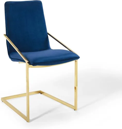 Miniatura 12 de Modway Pitch Performance - Sillón de terciopelo, 2 piezas, sillas de comedor, color dorado y negro