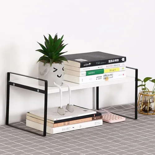 Miniatura 9 de YGYQZ - Organizador de escritorio de madera para oficina - Suministros de escritorio, lindo tocador, estante de almacenamiento y organización