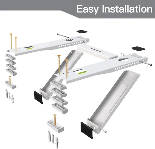 Miniatura 3 de Soporte de aire acondicionado de ventana de doble brazo, resistente de 200 libras, para unidades de 5000-22000 BTU, unidades de montaje universal