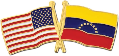 Miniatura 122 de PinMart Pin de solapa esmaltado con bandera de la amistad cruzada de Estados Unidos y el mundo