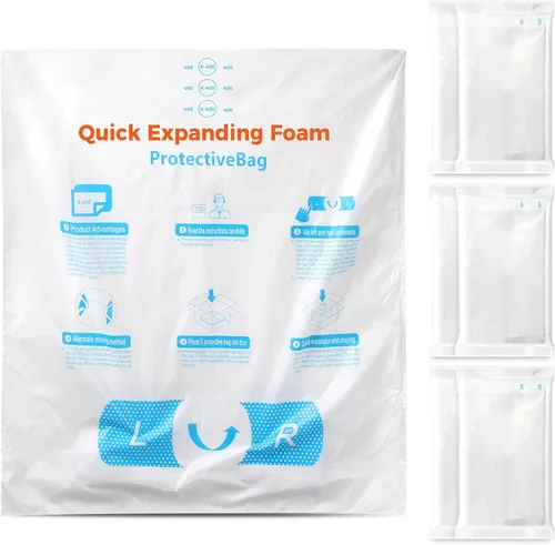 Miniatura 10 de 18" x 24" 8 PCS TONESPAC Instant Pack Quick Expanding Foam X-400 Bolsa de embalaje para embalaje y envío Paquete de 8