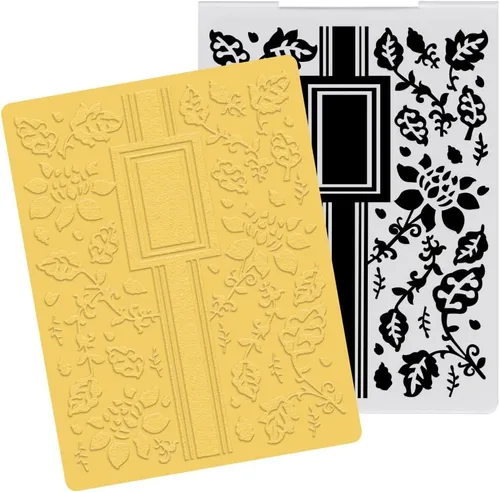 Hying Carpeta en relieve de plástico con hojas de flores texturizadas 3D para hacer tarjetas, plantilla de manualidades, pancarta floral para