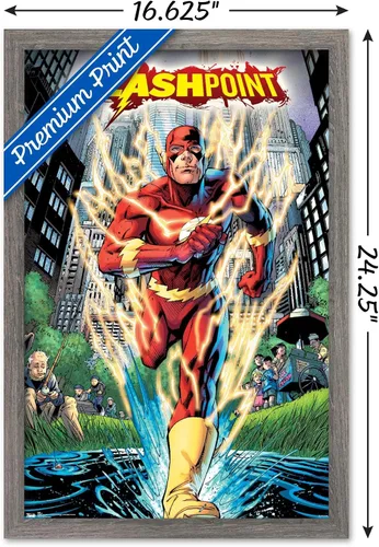 Miniatura 3 de Trends International DC Comics-The Flash-Flashpoint - Póster de pared, 14.725 x 22.375 pulgadas, versión enmarcada de madera de granero