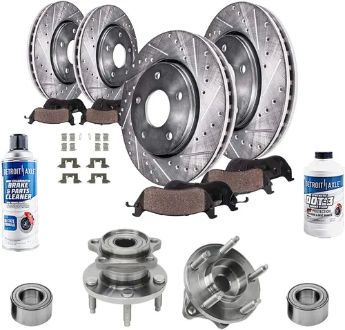 Miniatura 31 de Detroit Axle - 4 rotores de freno para Chevrolet Cruze 2014 2015 [modelos de motores de gas] Rotores de freno de disco perforados y ranurados