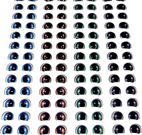 Ojos de resina adhesiva FNY 1001-72 pares – XS/PP W/H 0.276 in x 0.197 in (0.27 x 0.20 pulgadas) – para uso con arcilla seca al aire de porcelana