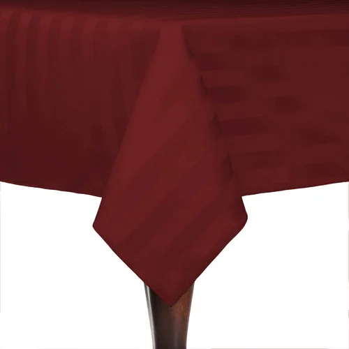 Miniatura 32 de Ultimate Textile Mantel rectangular de rayas satinadas, 59.8 x 90.2 in, color marrón oscuro