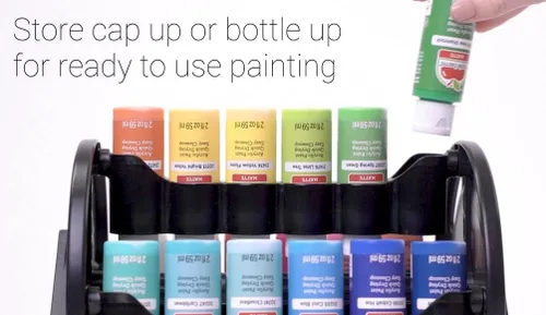 Miniatura 9 de Organizador rotacional Plaid para almacenamiento de pintura acrílica, contenedor de almacenamiento de pintura que guarda 24 botellas estándar de 2