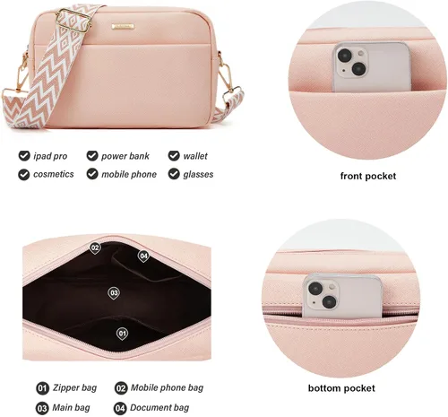 Miniatura 112 de Juego de 4 bolsas modernos para mujer de cuero sintético: bolso tote, bolso de hombro, bolso de mano y cartera.