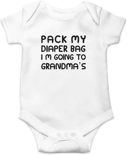 Miniatura 13 de CBTwear Pack My Diaper Bag, I'm Going To Grandma's House Baby Bodysuit - Linda ropa unisex para recién nacido