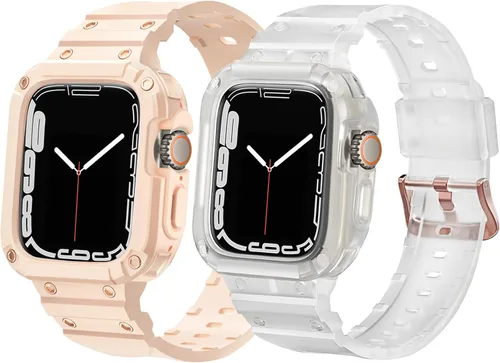 Correa con funda compatible con Apple Watch de 1.614 pulgadas, 1.575 pulgadas, 1.496 pulgadas, iWatch Series 8 7 SE 6 5 4 3 2 1, correa deportiva