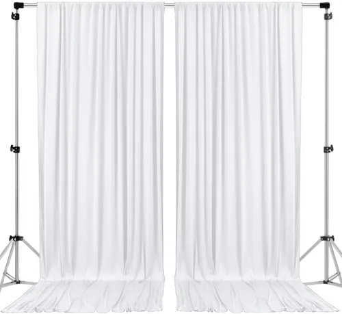 Miniatura 18 de AK Trading CO. Cortinas de telón de fondo de poliéster de 10 pies de ancho x 12 pies de largo con bolsillos para varillas - Cortinas para decoración